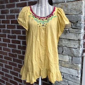 Earthbound beaded tunic top